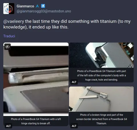 PowerBook G4 Titanium Hinge Failure