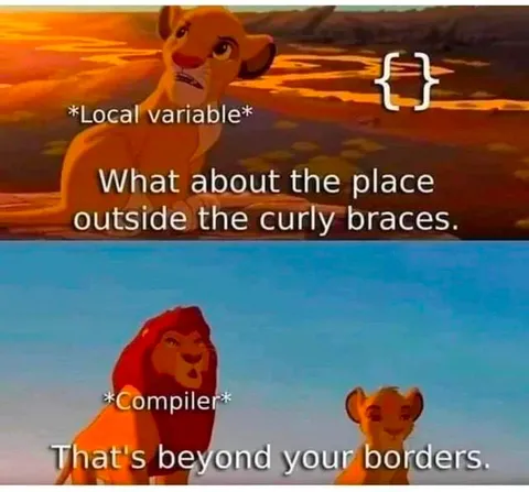 Local Variable Outside Curly Braces