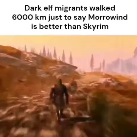 Dark elves walking to Skyrim
