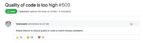 Quality of Code Too High