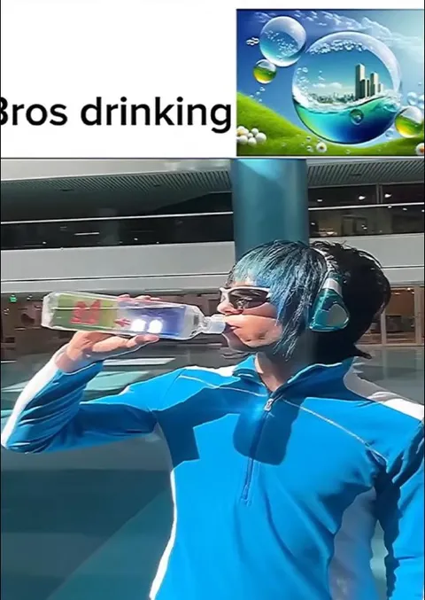 Bros Drinking Water