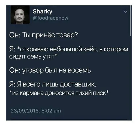 Доставщик с семью утятами