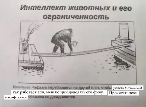 Шимпанзе пытается разобраться в API