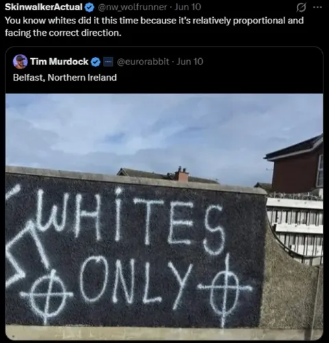 Whites Only Graffiti Sign