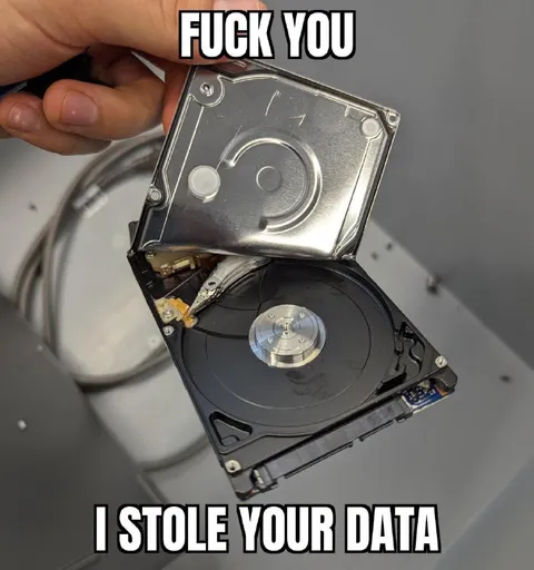 I Stole Your Data Hard Drive