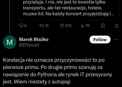 Korelacja nie oznacza przyczynowości
