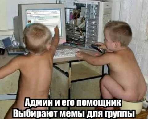 Админ и помощник выбирают мемы