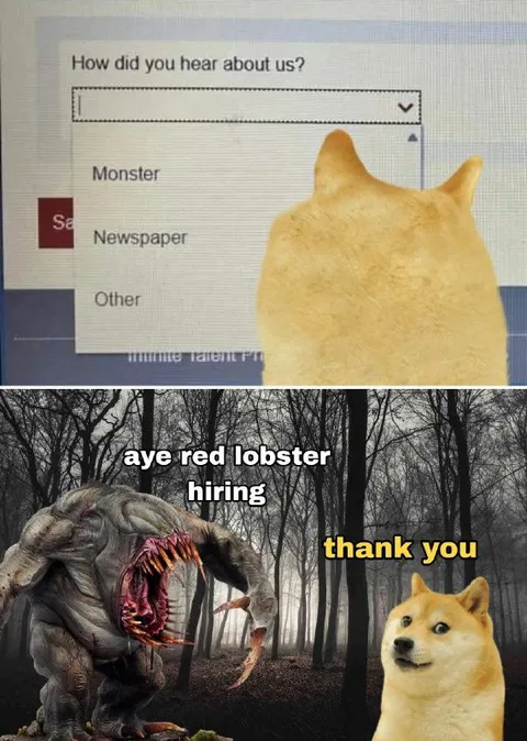 Doge Finds Red Lobster Job