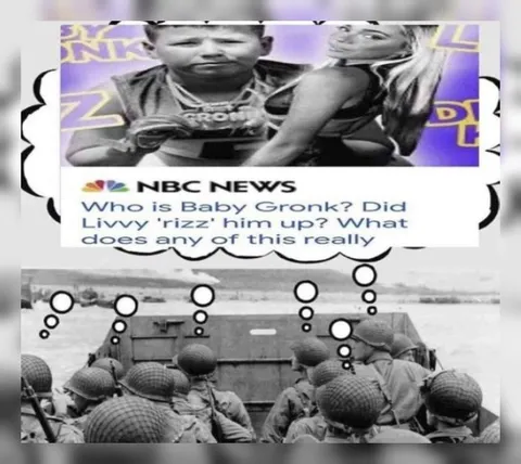 D-Day Soldiers Learn About Baby Gronk