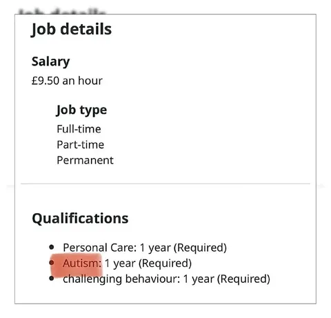 Autism Required for Job