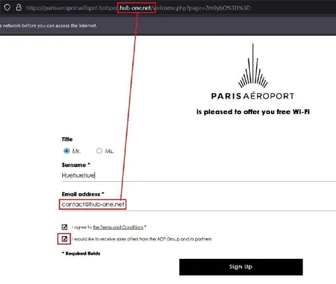 Paris Airport Wi-Fi Phishing