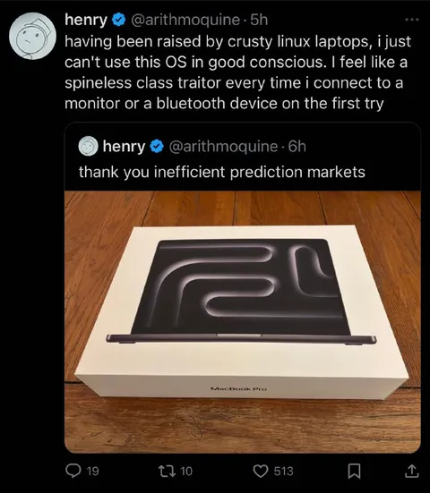 Linux user switches to MacBook