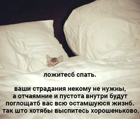 Ложитесь спать, страдания подождут