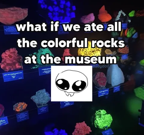Eating Colorful Museum Rocks