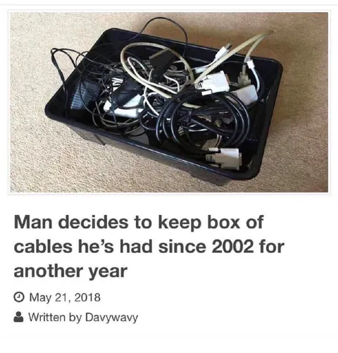 Man Keeps Old Cables