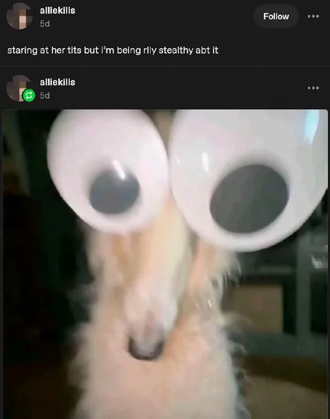 Stealthily Staring at Her Tits