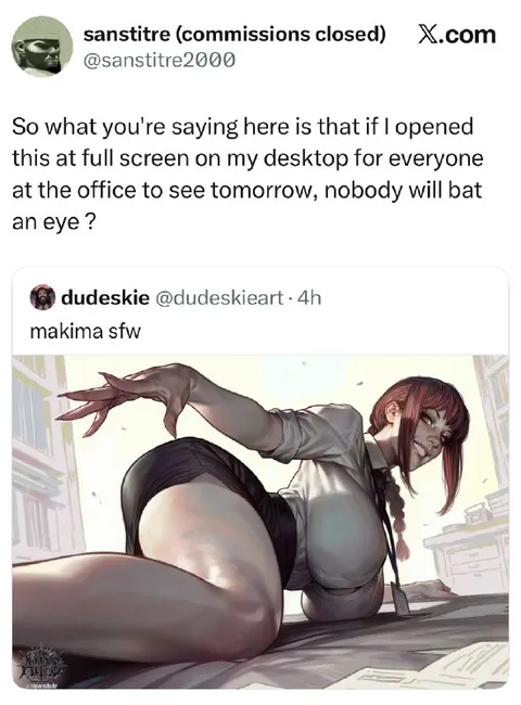 Opening Makima at Work