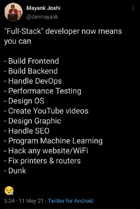 Full-Stack Developer Does Everything