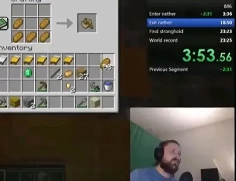 Minecraft Speedrun Inventory Panic