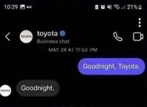 Goodnight Toyota Business Chat
