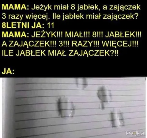 Jeżyk, zajączek i 11 jabłek