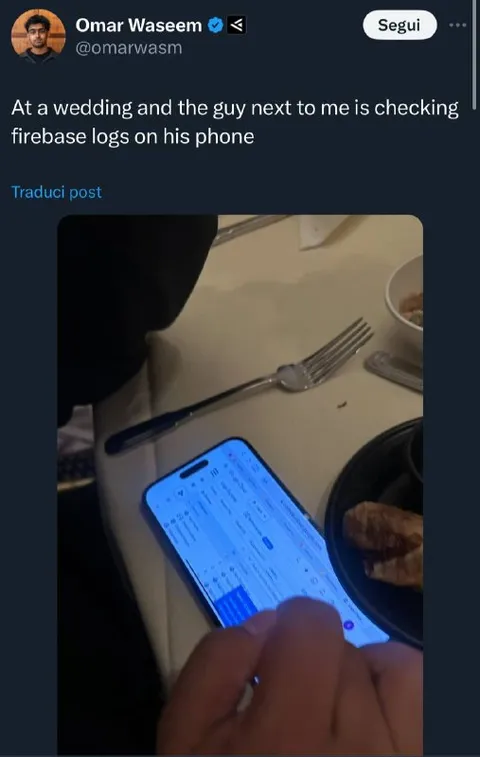 Checking Firebase Logs at a Wedding