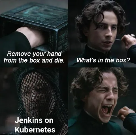 Jenkins on Kubernetes Box Meme