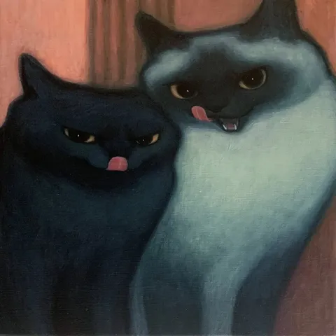 Две сердитые кошки