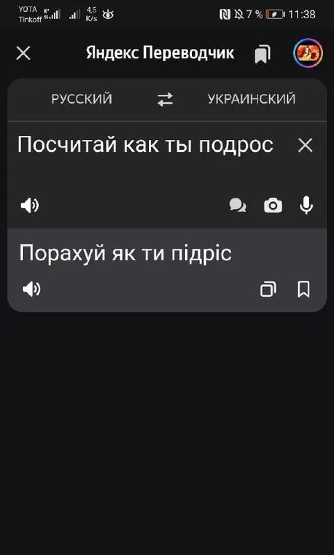 Переводчик с неожиданным переводом