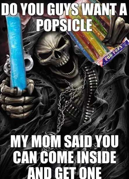 Grim Reaper Offers Popsicles