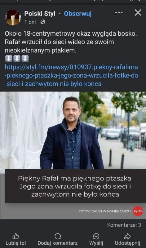 Rafał ma pięknego ptaszka