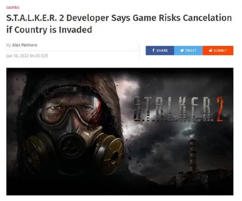 S.T.A.L.K.E.R. 2 Cancellation Risk