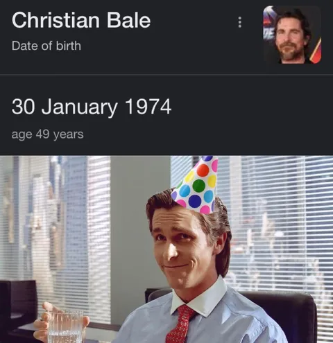 Christian Bale Birthday Search