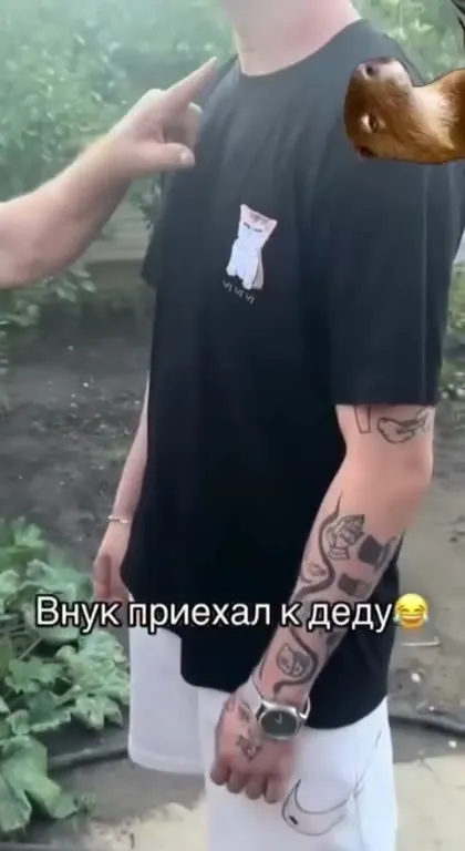 Внук приехал к деду