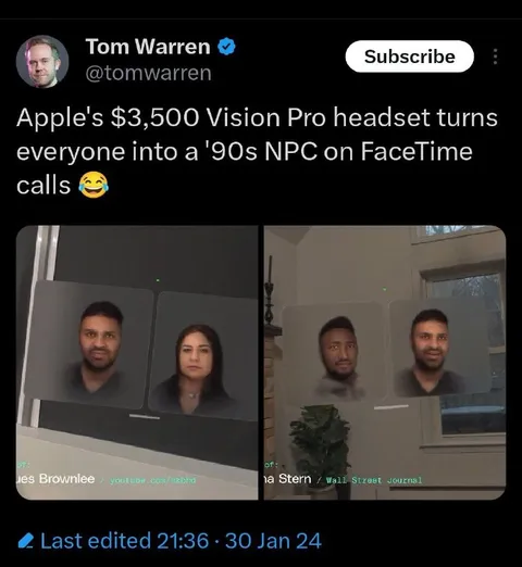 Vision Pro Turns Everyone Into NPCs