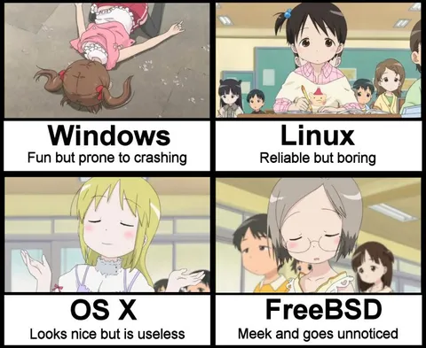Operating Systems Anime Comparison