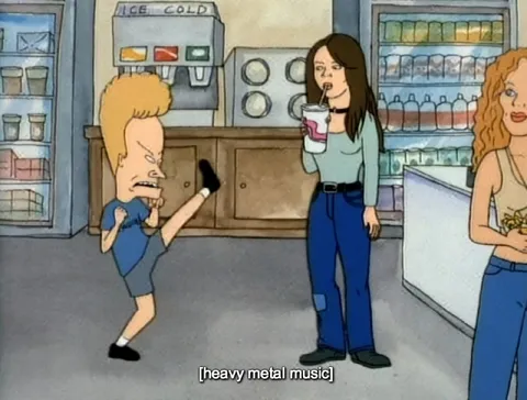 Beavis Kicks to Heavy Metal