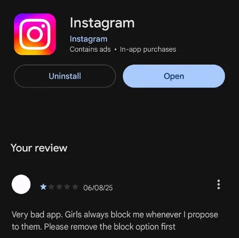 Instagram One-Star Review