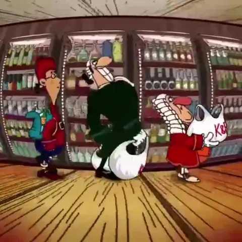 Танец в магазине с пакетами