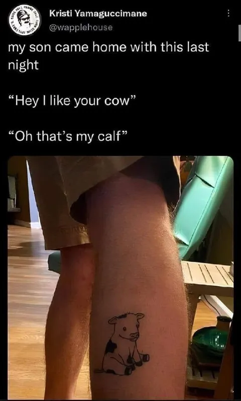 That’s My Calf Tattoo