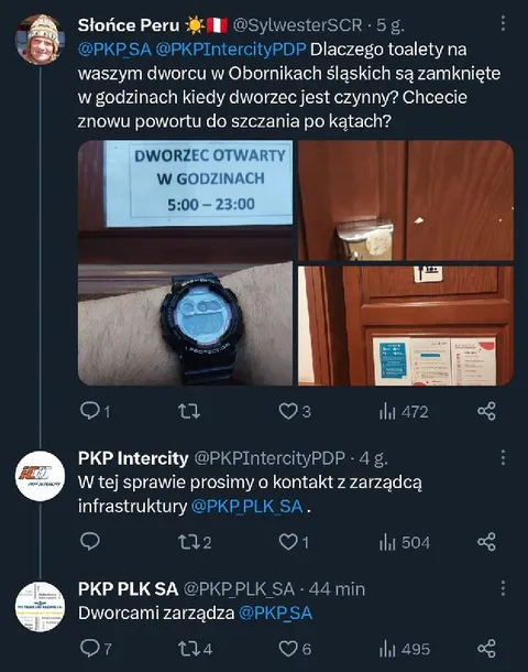 Zamknięta toaleta na dworcu