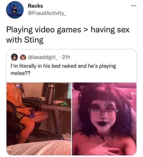 Playing Melee Over Sex