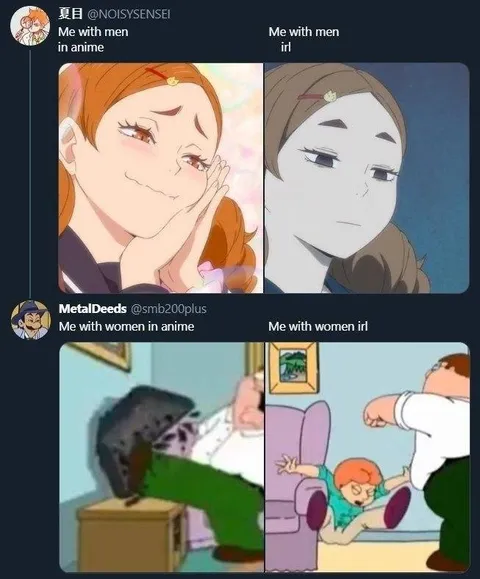 Me With Men in Anime vs IRL