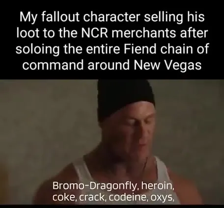 Fallout character sells endless loot