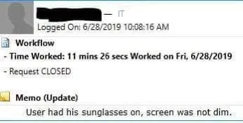 Sunglasses Made the Screen Dark