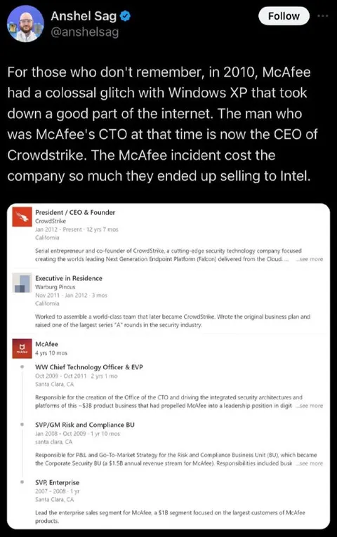 McAfee CTO Becomes CrowdStrike CEO