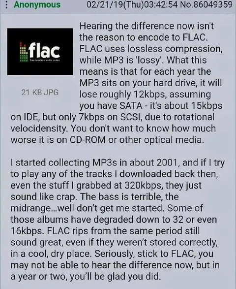 FLAC Lossless Audio Copypasta
