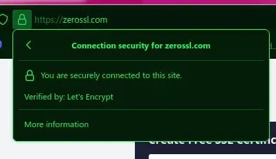 Secure Connection Popup