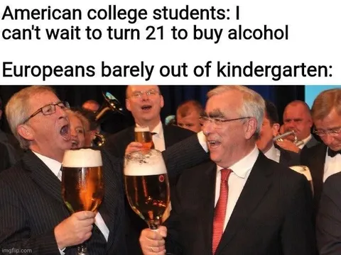European Students Drink Young