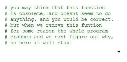 Obsolete Function Keeps Program Alive